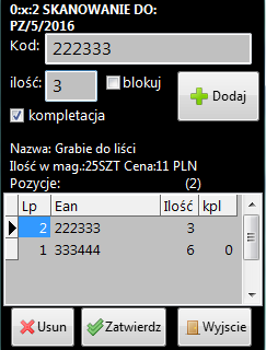 kompletacja na kolektorze windows CE